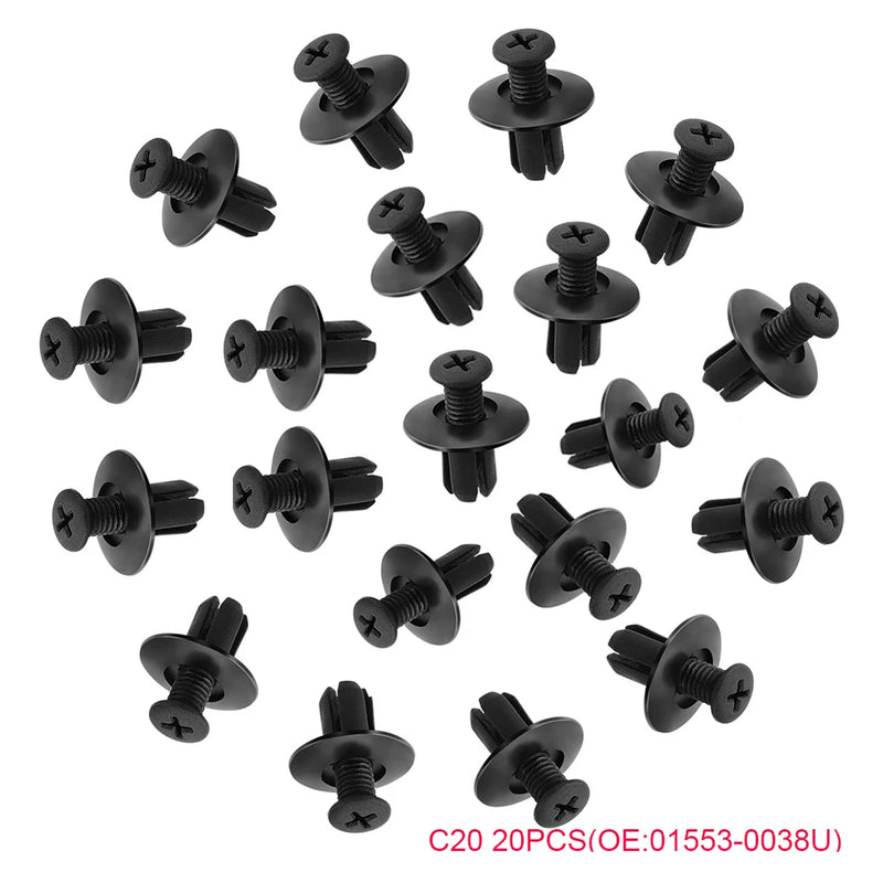 100pcs Mixed Auto Fasteners Car Bumper Clips Fasteners Rivet for Peugeot 206 207 307 308 407 408 508 3008 607 RCZ /Citroen C2 C3