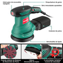 HYCHIKA 300W Random Orbital Sander with 12 Pieces Sandpaper 6 Speeds 230V Sanding Machine for Wood Metal Polishing Tools