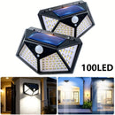 100LED Solar Flood Lights 3 Modes Outdoor Solar Motion Security Solar Light Waterproof for Garden Patio Garage Wall Light
