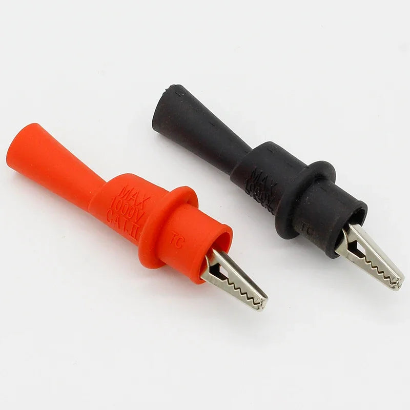 1 Pair Alligator Crocodile Test Clip Clamp For Multimeter Tester Probe New