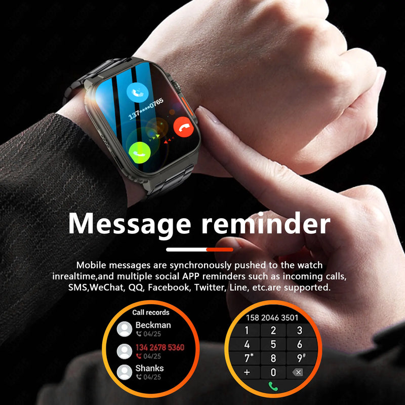 LIGE New 600mAh Smart Watch Ultra Watch Men Bluetooth Call TWS Local Music Sport Clock 2.0 Inch IP68 Waterproof Ultra Smartwatch