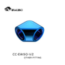 BYKSKI  G1/4'' Thread 90 Degree Fitting Adapter Water Cooling Adaptors