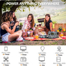 ALLWEI Portable Power Station 300W(Peak 600W), 280Wh Solar Generator with USB-C PD60W, 110V Pure Sine Wave AC Outlet