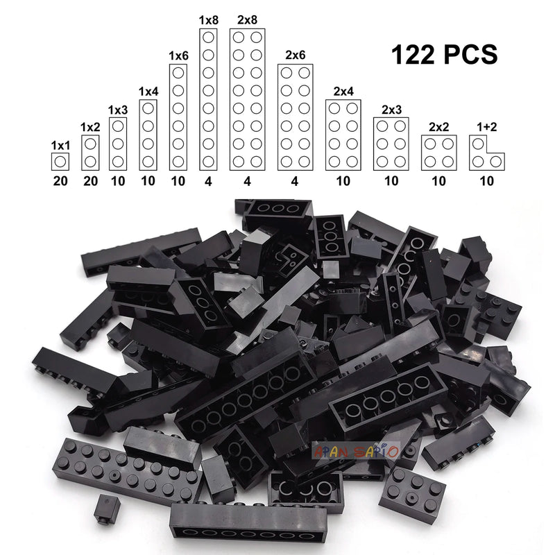 122pcs Thick Figures Bricks 12 Size DIY Building Blocks Educational Creative Size Compatible With 3001 Plastic Toys for Children