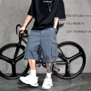Japanese Korean Cargo Shorts For Men Summer Heavyweight Cotton 5-Inch Premium Distressed Streetwear Trendy Casual Pants Male