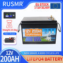 12V 24V 60AH 120Ah 200Ah 300AH LiFePO4 Battery Built-in BMS Lithium Iron Phosphate Cells For RV Campers Golf Cart Solar Storage