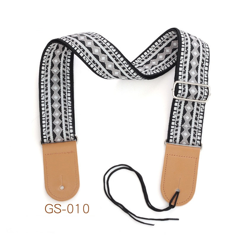 Embroidered Guitar Strap National Style Shoulder Strap Ribbon Musical Instrument Strap Guitar Strap Instrument Guitar Part