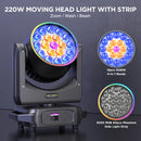 U'King 2Pcs 220W Beam Wash Zoom Moving Head Lights With Light Strip19X15W RGBW LED Stage Light DMX512 DJ Light For KTV Bar Party