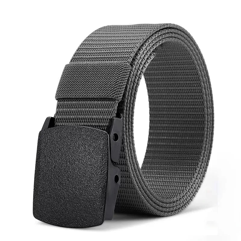 Men'S Tactical Belt In Black - Quick-Release Automatic Buckle, Durable Nylon, Perfect For Sports & Casual Wear