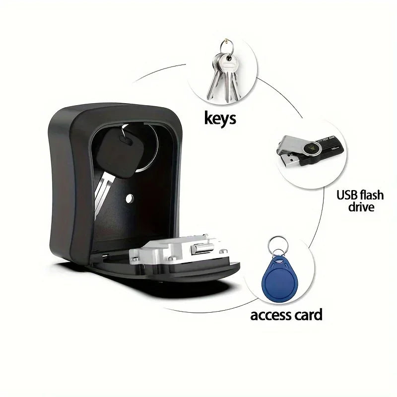 Smart Code Password Key Lock Box Storage Home Key Wall Mounted Key Safe Box Waterproof Outdoor Keybox 4 Digits Passwords