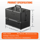SucceBuy Professional Makeup Train Case Aluminum Cosmetic Case Workbench With Supporting Legs Rolling Makeup Case Extra Large