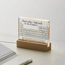 Periodic Table of The Elements with USB Light Wooden Base Desk Decoration Chemical Element Display Home Decor Ornament Crafts