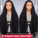 Wig Human Hair 13x4 HD Lace Frontal Wigs Deep Wave Brazilian Water Wave Remy Curly Hair 200% 4x4 Transparent Lace Closure Wig