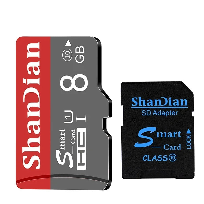 SHANDIAN Smart SD Card 32GB High Speed Class 10 8GB 16GB 32GB Free Card Reader 64GB Mini SD Memory Card TF Card for Smartphone