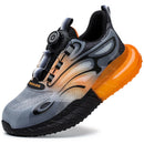 Fashion Sneakers Steel Toe Shoes Work Boots Men Puncture-Proof Safety Shoes Rotating Button Security Protective Shoes Light