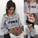 Der neue beliebte bestickte langärmelige, bauchfreie, kurze Kapuzenpullover mit Samt-Futter