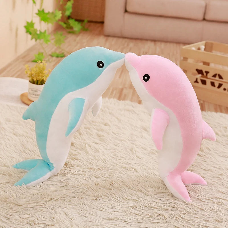 Large Plush Dolphin Toys Stuffed Sea Animal Cute Girls Dolls Baby Sleeping Pillow Christmas Birthday Halloween Gift For Children