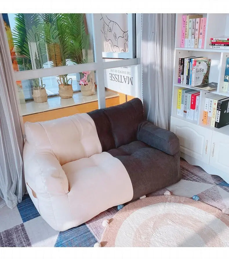 Giant Bean Bag Sofa Chair Cotton Linen Couch Recliner Floor Seat Tatami Bedroom Corner Comfy Small Lazy Sofa