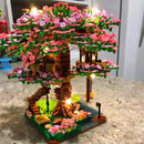 Miniatur-Sakura-Baum-Bausteine-Set, DIY-Kirschblüten-Bausteine mit Licht, Baumhausmodell-Ornament, romantisches Geschenk für Freundin