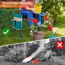 2-in-1 Garden Knee Bench Seat Portable with Tool Pouch Foldable Gardening Stool EVA Pad Ideal Outdoor Gardening and Yard Work