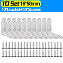 Stainless Steel Corner Bracket L Right Angle Connector Brackets Furniture Cabinet Fastener Corner Brace Shelf Support with Screw