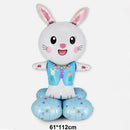 Easter Foil Inflatable Bunny Balloon Standing Bunny Balloon Rabbit Shaped Balloons for Indoor Outdoor Yard Kids Easter Toy Decor
