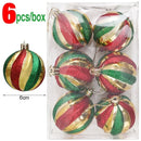 6cm Weihnachtsbaumkugel Bunte bemalte Kugeln Hängende Anhänger Ornamente Weihnachten Neujahr Party Heimdekoration Zubehör