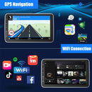 ESSGOO 10" Android 14 4+64G Wireless Carplay Android Auto Car Stereo Radio 1 DIN GPS Navi BT FM RDS WIFI USB EQ SWC w/ Microphoe