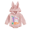 Infant Toddler Unisex s Sweaters Spring Outfits Easter Bunny Rabbit Printed Long Sleeve Rompers Hooded Jumpsuits