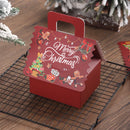 4/8Pc Christmas House Cookie Box with Handle Candy Chocolate Biscuit Packaging Boxes Xmas Gift Wrapping New Year Party Treat Box
