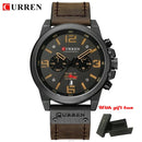 CURREN Top Luxusmarke Herren Militär Wasserdicht Leder Sport Quarzuhren Chronograph Datum Mode Casual Herrenuhr 8314