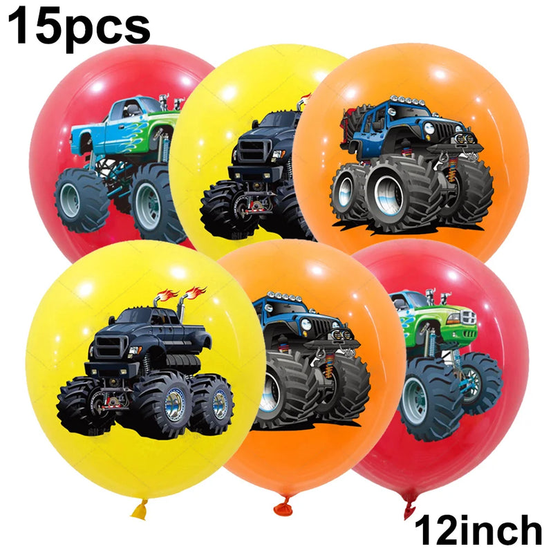Monster Truck Balloons for Kids Monster Truck Birthday Decorations Race Car Theme Party Supplies