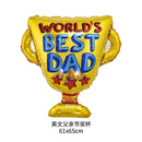 Best Dad Cup Aluminum Film Balloon Father's Day Party Decoration Blue Bowtie Beard Aluminum Foil Balloon