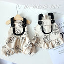 Summer Pet Dog Dress Dog Jumpsuit Animal Print Dog Skirt Puppy Vest Ins Style Suspenders Dog Clothes Chihuahua Girls Dog Outfit