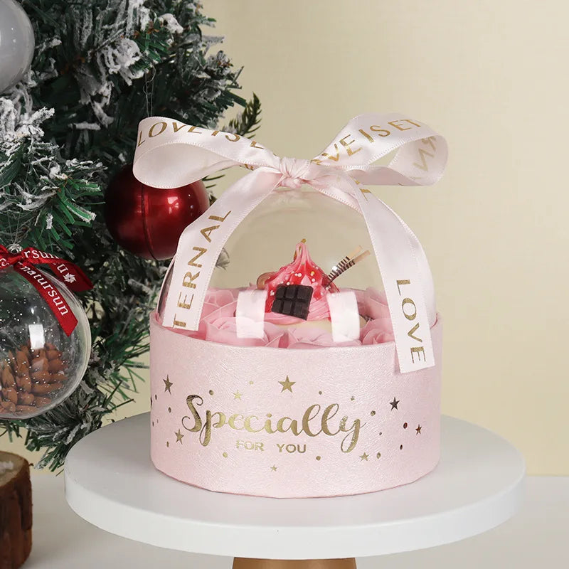 Christmas Candy Box Christmas Eve Apples Gift Packing Box Mousse Cake Dessert Box Hand-held Gift Box Christmas Decoration