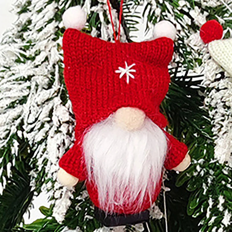 Christmas Wool Cute Faceless Plush Doll Gnome Decoration Handmade Hanging Pendant Room Standing Pose Household Tree Decor Natal