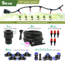 3M-25M 3/8”PE Hose Misting System DIY Adjustable Orange Nozzle Spray Cooling Kit for Greenhouse Garden Plants Fogging Watering