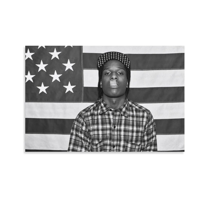 A$AP Rocky ASAP American Flag Rap Rapper Motivational Inspirational Office Gym Wall Dorm Decor 3x5ft Flag Only Sewing