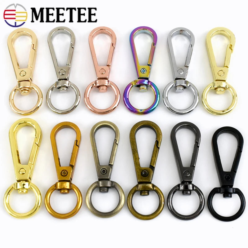 10-100Pcs Meetee 13mm Carabiner Metal Buckles Dog Collar Lobster Clasp Bag Strap Connect Buckle KeyChain Hook Hardware Accessory