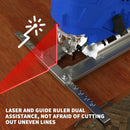 2000W Electric Jig Saws, 6 Variable Speeds, 4 Orbital Sets and 0°-45° Bevel Cutting for Wood, Plastic and Metal, with LED Light