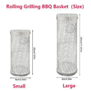 New Rolling Grilling BBQ Basket Stainless Steel Leakproof Mesh Barbecue Rack Outdoor Picnic Camping Simple Cylindrical BBQ Grill