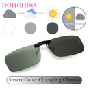 DOHOHDO 2023 New Rimless Polarized Clip On Sunglasses Women Men Sport Photochromic Glasses Anti Glare Sun Glasses Night Vision