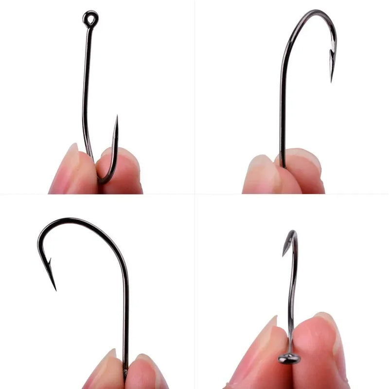 50pcs/'10pcs Maruseigo Fishing Hooks High Carbon Steel Carp Fishing Hook Set High Carbon Steel Sharp Barbed Offset Fishhook Box