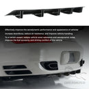 Universal 5 Fin Spoiler Modification Kit Car Rear Bumper Lip ABS Rear Shark Chassis Fin Style Curved Bumper Lip Diffuser