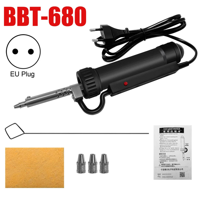 Electric Desoldering Machine Automatic Portable Electric Solder Tin Sucker Vacuum Soldering Remove Pump With Desoldering Nozzles