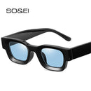 SO&EI Ins Popular Fashion Small Square Polarized Sunglasses Women Retro Punk Shades UV400 Men Trending Sun Glasses