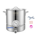 SucceBuy Stainless Steel Kettle 5 GALLON Brewing Pot Tri Ply Bottom for Beer Brew Kettle Pot Home Brewing Supplies Includes Lid