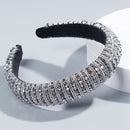 Full Crystal Luxury Hair Accessories Hairbands Sparkly Padded Rhinestones Headbands Headdress Black White Pink Women Headband