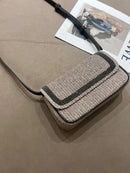 Spring summer casual natural straw leather shoulder strap bag