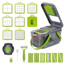 22 in 1 Vegetable Chopper with Stainless Steel Blade Adjustable Slicer And Cutter with Drain Rack Storage Container Kitchen Tool
